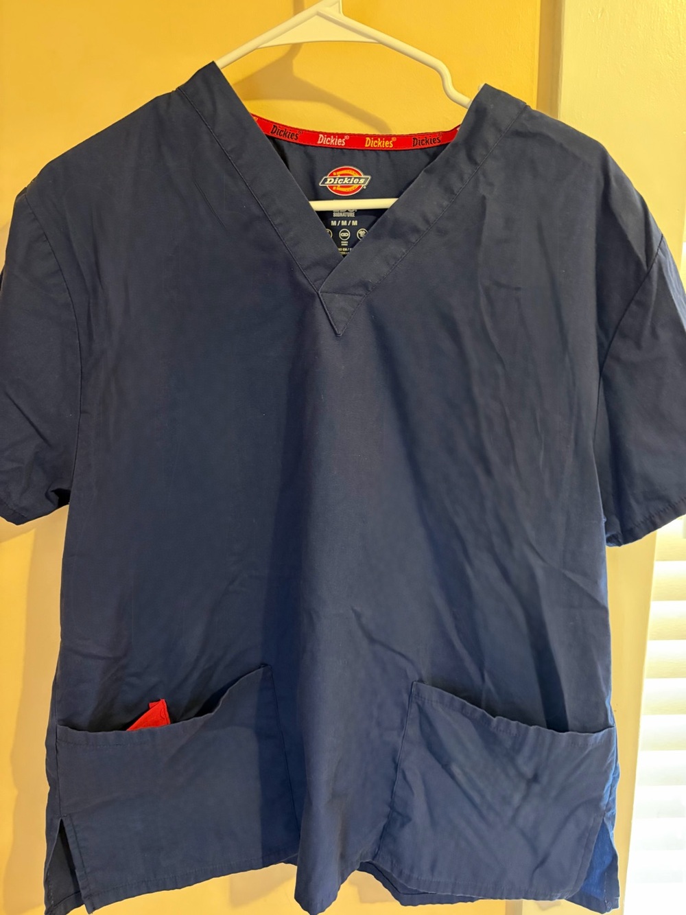 Dickies Unisex Navy V-Neck Scrub Top